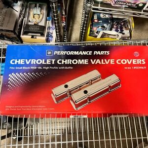 GM Performance Parts 12341671 Chevrolet Chrome Valve Covers Small Block 1958-86